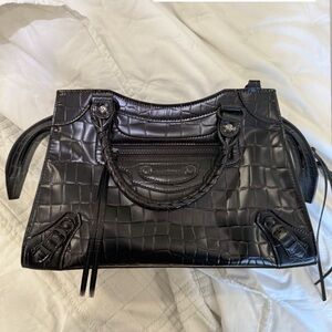 Balenciaga Black Embossed Satchel